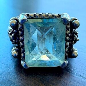 Prasiolite Square Cut Ring